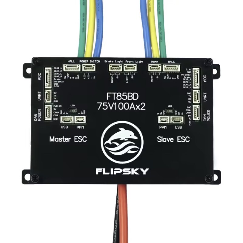 Kontroler Flipsky FT85bd ESC z obudową aluminiową do deskorolki elektrycznej, roweru, skutera lub motocykla KROXNE - 1  