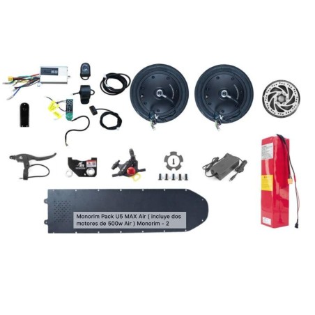 Monorim Pack U5 MAX Air (inclui dois motores Air de 500w) Monorim - 1 
Inclui dois motores pneumáticos de 500 W com pneus sem câ