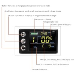 S866 Controller- und Display-Kit für Elektrofahrräder – 24 V, 36 V, 48 V – 250 W, 350 W, 500 W, 13 A, 15 A, 22 A  - 11 Bürstenlo