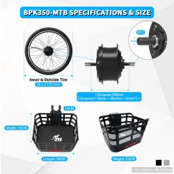 Monorim BPK350 komplet za pretvorbo motor 380w - baterija vključena  - 7 Monorim BPK350 power kit za električno kolo, 380W – Pre