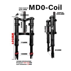 Suspensie fata Monorim MD0 Coil Spring 490mm x 165mm  - 15 
Compatibilitate: Monorim MD0 Coil Spring 490mm x 165mm pentru config