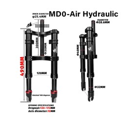Suspensión delantera Monorim MD0 Air Hydraulic 490mm x 165mm  - 2  