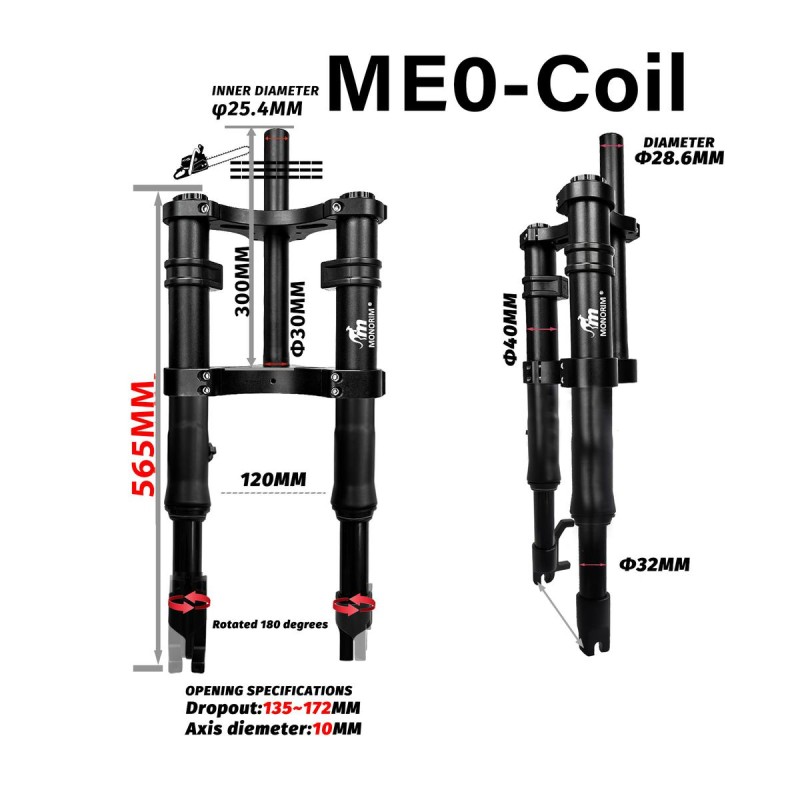 Suspensión delantera Monorim ME0 Coil spring version 565mm x 165mm  - 12  