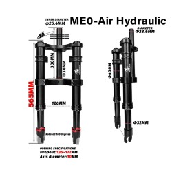 Suspensión delantera Monorim ME0 Air  - Hidraulic version 565mm x 165mm  - 11  