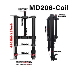 Przednie zawieszenie Monorim MD206 Coil Spring version 490mm x 206mm  - 2 
Kompatybilnosc: przednie zawieszenie Monorim MD206 Co