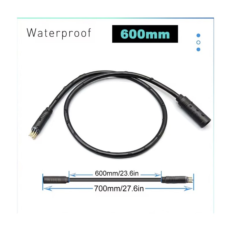 Motorový kabel pro elektrokolo a prodloužení s 9pinovým konektorem  - 1 Motorový kabel a/nebo prodloužení pro elektrokolo s 9pin