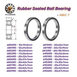 Set of 2 sealed RS ABEC 7 ball bearings - 6810RS, 6800RS, 6801RS, 6802RS, 6803RS, 6804RS, 6805RS  - 2 Reference-based fit for 68