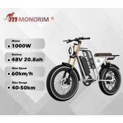 Monorim Vipe - elektrische fiets met 1000 W motor en 20,8 A batterij Monorim - 1 Monorim Vipe - elektrische fiets met 1000 W mot