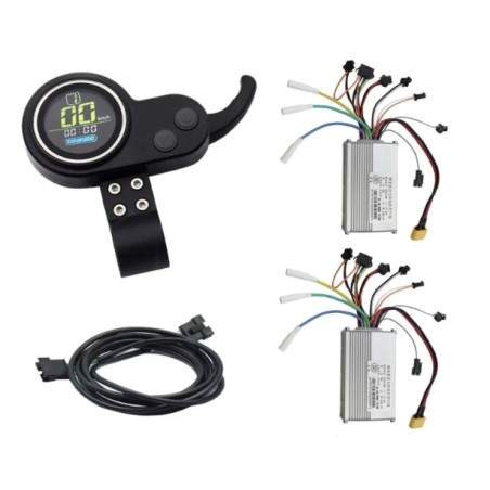 Kit de deux contrôleurs avec écran et déclencheur pour installation double moteur 48v / 52v 35A (JP) KROXNE - 3  
