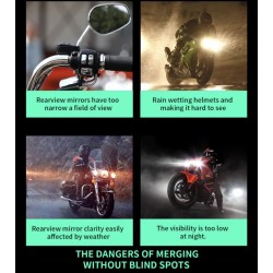 Sistem impermeabil de detectare a punctului mort (unghi de 130º) pentru scuter, bicicletă sau motocicletă KROXNE - 11  